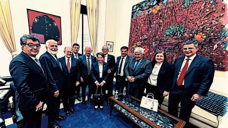 Comitiva de senadores em visita aos Estados Unidos, incluindo Tereza Cristina, Jaques Wagner e Nelsinho Trad (Foto: Reprodução)