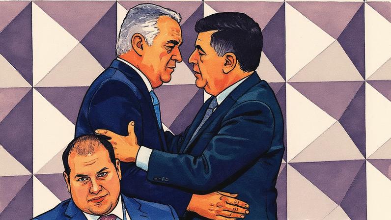 Presidente da CPI do INSS, Carlos Viana, cumprimenta o relator, Alfredo Gaspar, em cerimônia de posse (Foto: Reprodução)