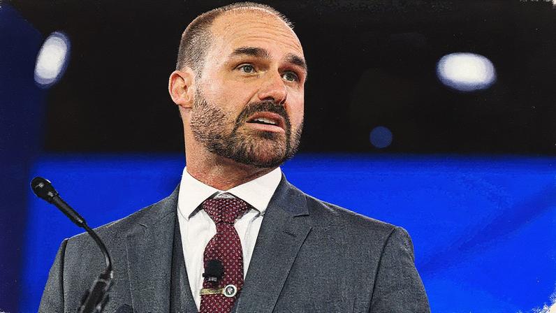 Deputado federal Eduardo Bolsonaro em evento político (Foto: Reprodução)