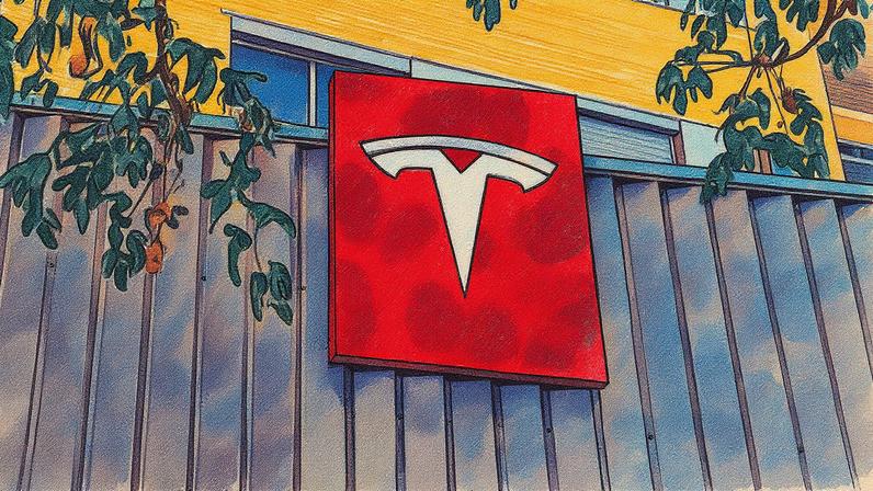 Logotipo da Tesla Inc. em uma concessionária em Valência, Espanha (Foto: Reprodução)