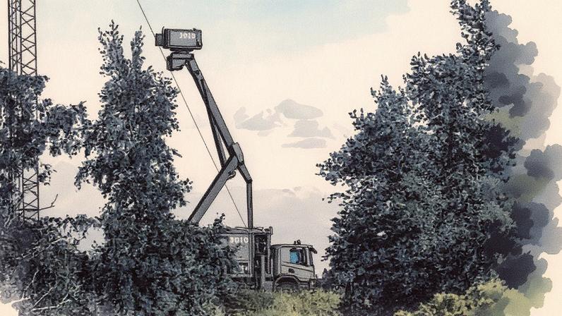 A mobile radar installation on the Øresund coast. Airspace surveillance is being strengthened ahead of two summits, Danish armed forces said.