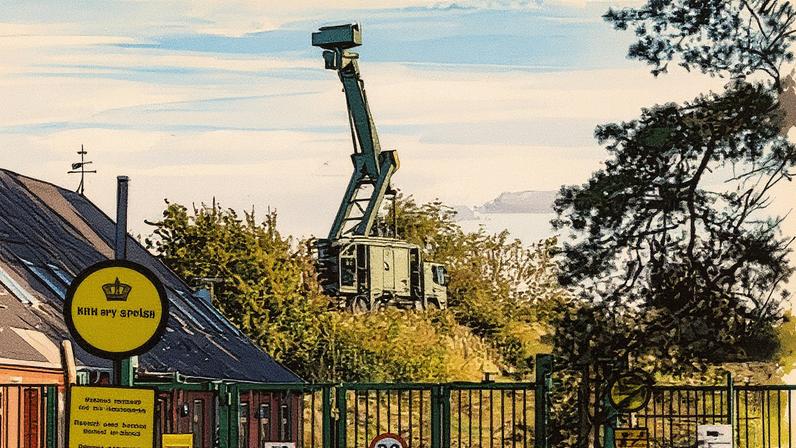 A mobile radar installation on the coast of Øresund in Denmark. Photograph: Steven Knap/EPA