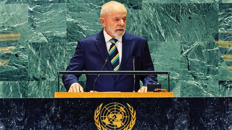 Presidente Lula discursa durante a abertura da Assembleia Geral da ONU (Foto: Reprodução)
