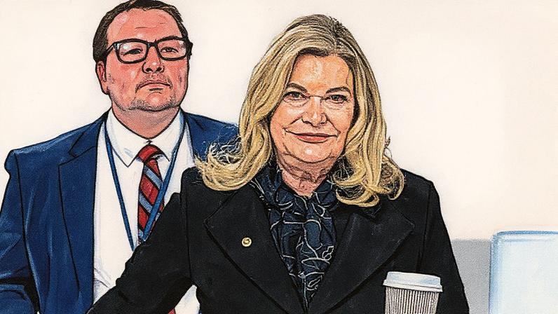 Senadora Cynthia Lummis, do Wyoming, chega ao Capitólio para votação (Foto: Reprodução)