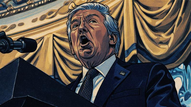 Presidente dos Estados Unidos faz um anúncio no Salão Oval da Casa Branca (Foto: Reprodução)