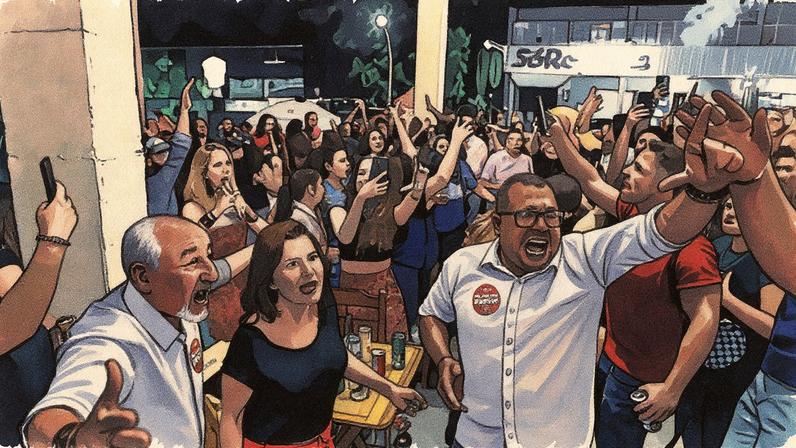 Cidadãos brasileiros celebram em Brasília após a condenação de Bolsonaro (Foto: Reprodução)