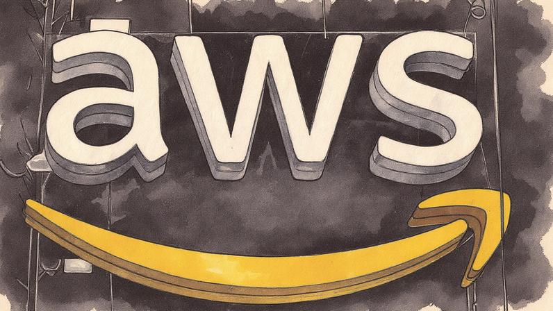 Logotipo da Amazon Web Services exibido durante a feira Vivatech em Paris (Foto: Reprodução)