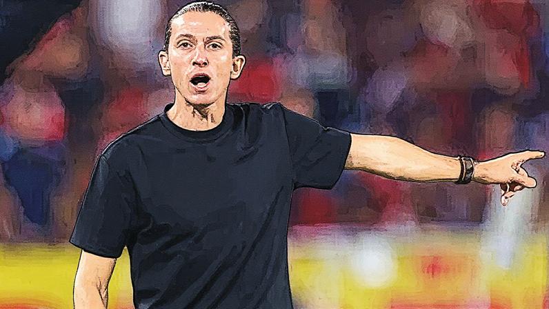 Treinador Filipe Luís durante coletiva de imprensa no Flamengo (Foto: Reprodução)