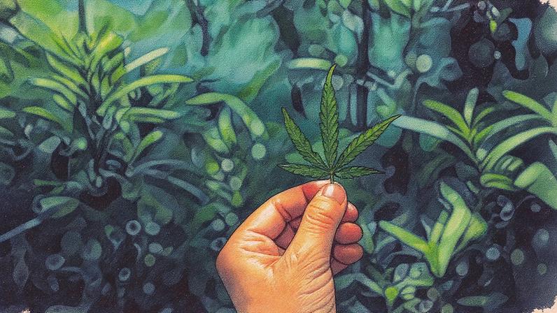 Folha fresca de Cannabis sativa, planta da maconha (Foto: Reprodução)