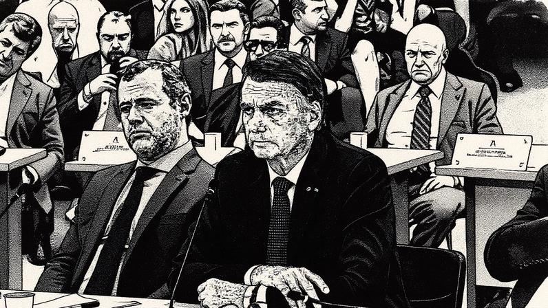 Bolsonaro ouve questionamentos de Moraes em sessão do STF (Foto: Reprodução)