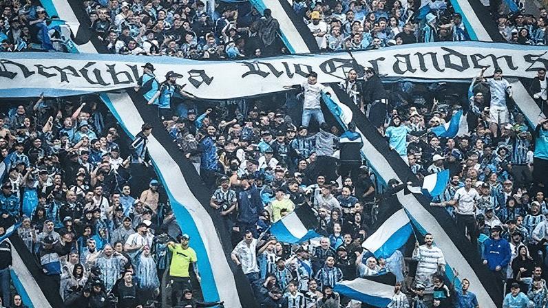 Torcida do Grêmio em jogo na Arena, em Porto Alegre (Foto: Reprodução)
