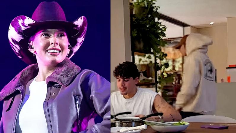Ana Castela recria uma cena de Zé Felipe em sua casa (Foto: Reprodução)