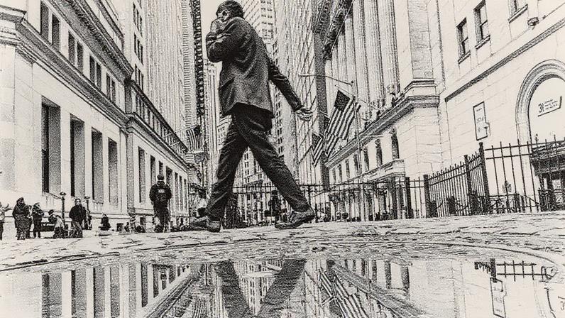 Pessoas caminham em frente à Bolsa de Valores de Nova York em 4 de abril de 2025 (Foto: Reprodução)