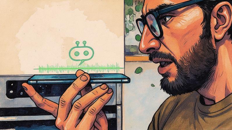 Homem de negócios usa smartphone para interagir com um chatbot (Foto: Reprodução)