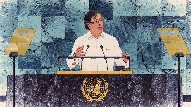 Presidente colombiano Gustavo Petro discursa na 80ª Assembleia Geral da ONU (Foto: Reprodução)