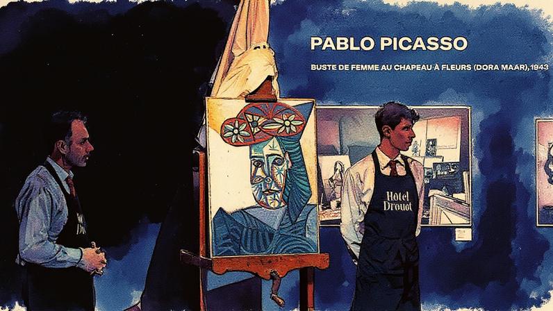 Buste de femme au chapeau à fleurs (Dora Maar) has been in a private collection since 1944 Drouot