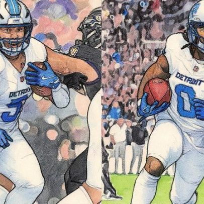 Lions têm desempenho histórico com corridas de Montgomery e Gibbs contra os Ravens