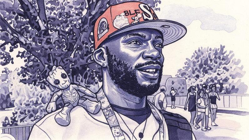 Homem usa um bonequinho de ombro do Groot no Walt Disney World, em Orlando (Foto: Reprodução)