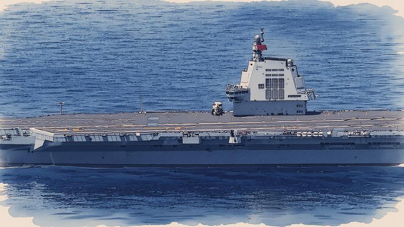 Porta-avião Fujian navegando no Mar do Sul da China (Foto: Reprodução)