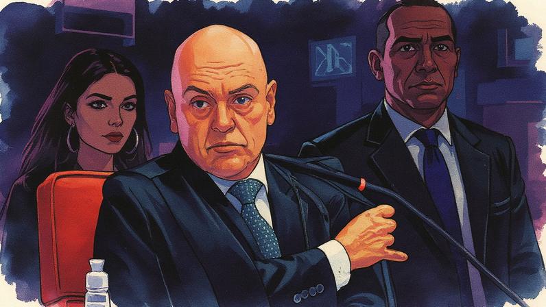 Ministro Alexandre de Moraes durante julgamento de trama golpista (Foto: Reprodução)