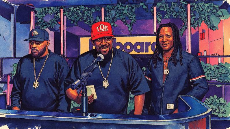 Anthony "Top Dawg" Tiffith aceita o prêmio de Executivo do Ano no Billboard's 2025 R&B/Hip-Hop Power Players (Foto: Reprodução)