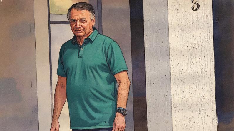 Exmandatário brasileiro Jair Bolsonaro em sua residência em Brasília (Foto: Reprodução)