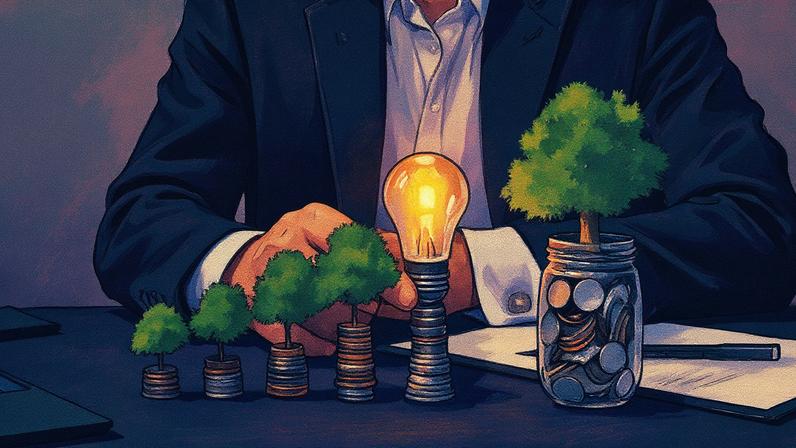 Conceito de "green finance" representado em uma imagem com elementos visuais relacionados à sustentabilidade e finanças (Foto: Reprodução)