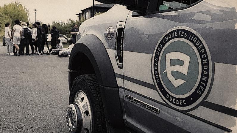 A vehicle from Quebec’s office of independent investigations in Longueuil, Quebec, on 22 September 2025. Photograph: Canadian Press/Shutterstock