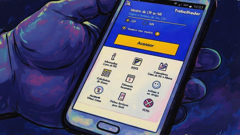 Aplicativo do FGTS exibido em uma tela de smartphone (Foto: Reprodução)