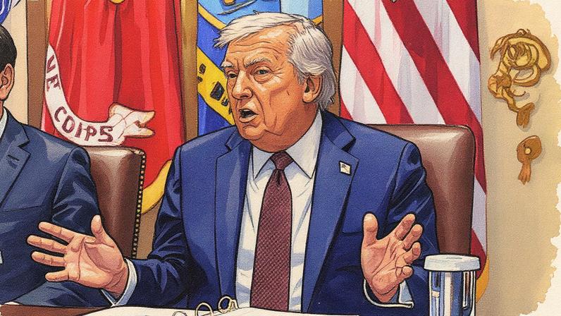 Presidente dos EUA, Donald Trump, participa de reunião ministerial na Casa Branca (Foto: Reprodução)