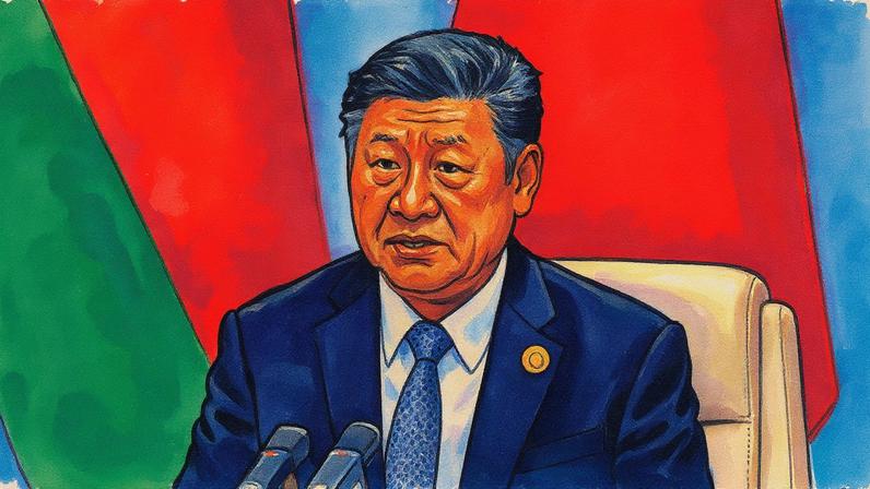 Xi Jinping discursa durante a cúpula da Organização de Cooperação de Xangai em Tianjin, China (Foto: Reprodução)