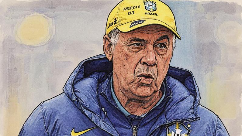 Carlo Ancelotti durante treino da Seleção Brasileira na Granja Comary, em preparação para enfrentar a Bolívia (Foto: Reprodução)