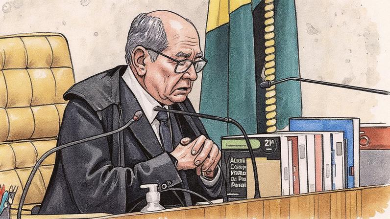 Gilmar critica ‘grupelho político’ e exalta a soberania em discurso para Barroso