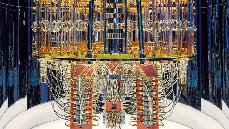Interior do dispositivo Quantum System One da IBM (Foto: Reprodução)