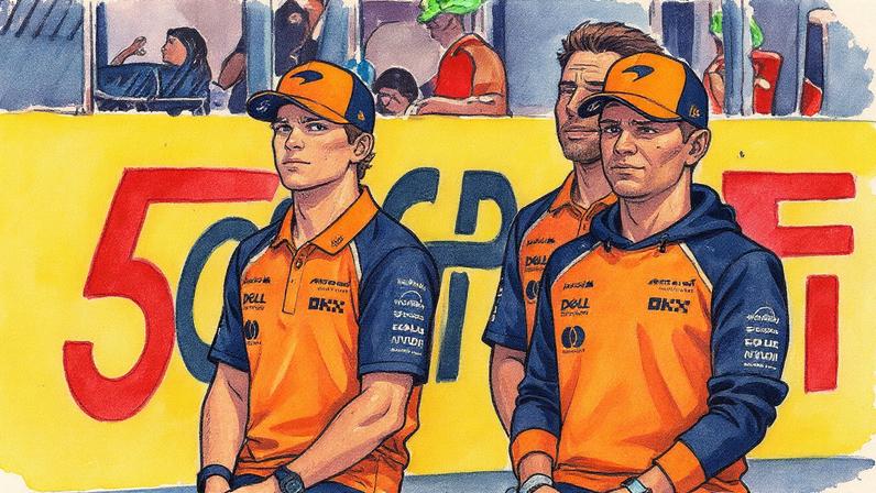 Lando Norris e Oscar Piastri celebram após a corrida no GP da Itália de F1 2025, onde Norris terminou em segundo lugar (Foto: Reprodução)