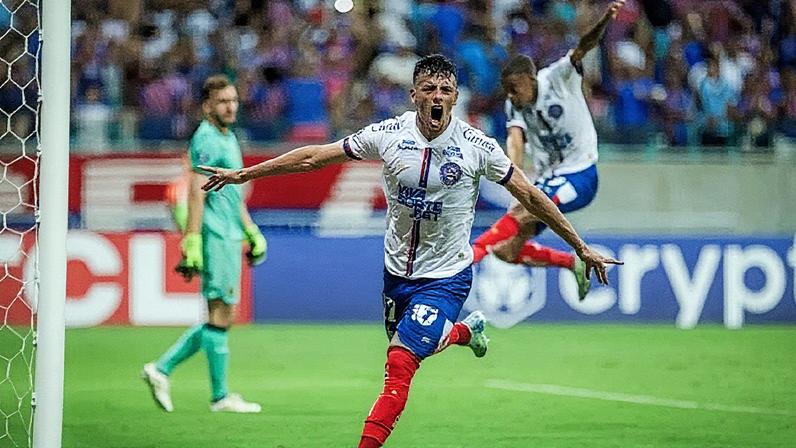 Lucho Rodríguez comemora gol do Bahia sobre o The Strongest (Foto: Reprodução)