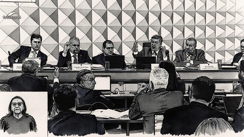 Confusão entre parlamentares durante a CPI do INSS (Foto: Reprodução)