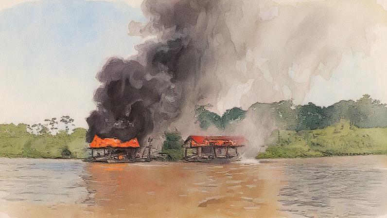 Operação da Polícia Federal destrói equipamentos de garimpo ilegal na Amazônia (Foto: Reprodução)