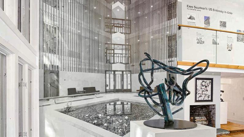 Jorge Otero-Pailos’s exhibition includes sculptures made from the old fence at the former US embassy in Oslo Photo: Simon Cherry