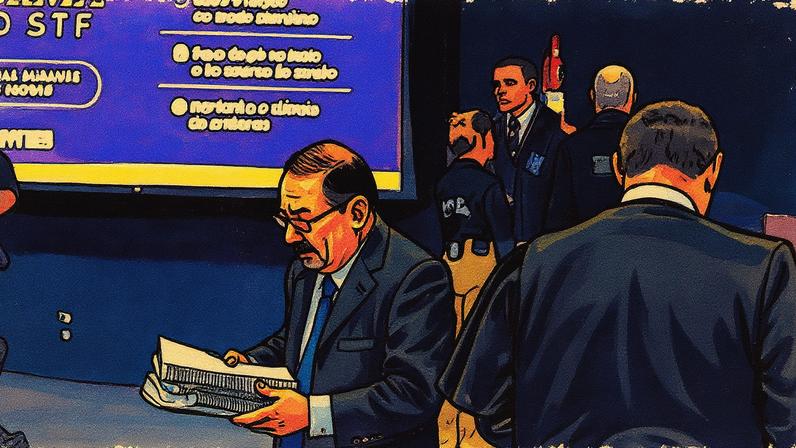 Advogado de Jair Bolsonaro e outro advogado durante o julgamento no Supremo Tribunal Federal (STF) (Foto: Reprodução)