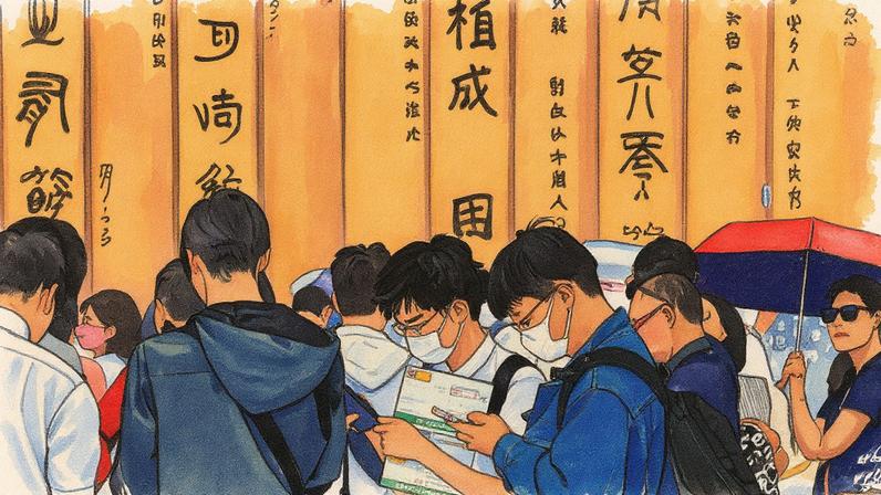 Jovens olham para seus celulares durante a Expo 2025 em Osaka, Japão (Foto: Reprodução)