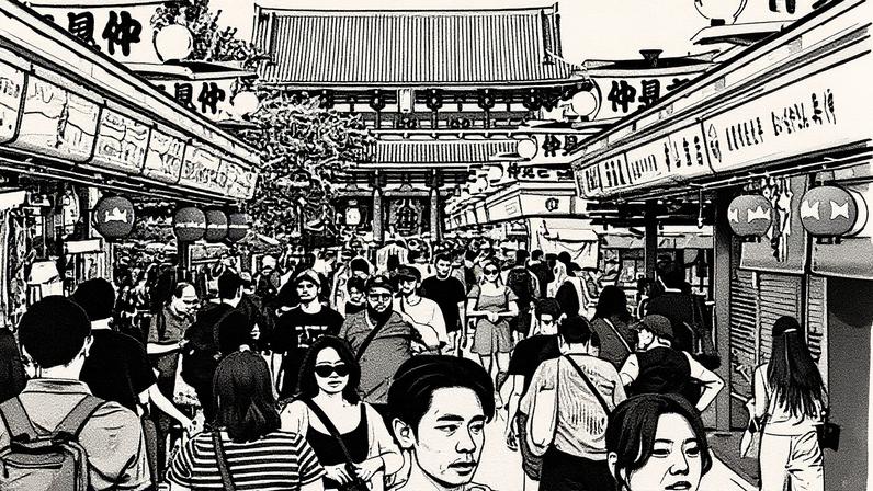 The busy Asakusa district of central Tokyo. A growing foreign-born population has sparked debate in Japan amid the pressures of a demographic crisis and economic worries. Photograph: Richard A Brooks/AFP/Getty Images