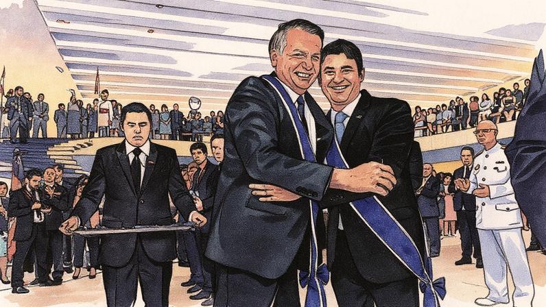 O então presidente Jair Bolsonaro e o então ministro da Controladoria-Geral da União, Wagner Rosário, posam para a foto (Foto: Reprodução)