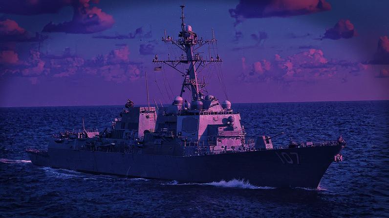 Destróier USS Gravely, equipado com mísseis guiados, ancorado na costa venezuelana (Foto: Reprodução)