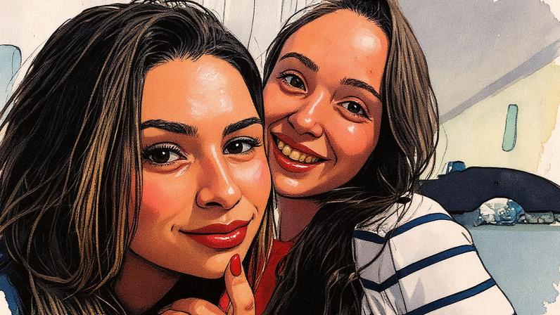 Suyany Breschak e Júlia Andrade Cathermol Pimenta posam para a foto (Foto: Reprodução)
