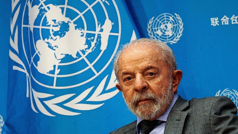 Presidente Lula concede entrevista na sede da ONU em Nova York (Foto: Reprodução)
