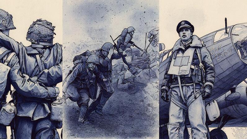 Minisséries 'Band of Brothers', 'The Pacific' e 'Masters of the Air' sobre a Segunda Guerra Mundial (Foto: Reprodução)