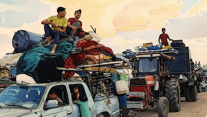 Palestinos evacuam o norte de Gaza em busca de segurança (Foto: Reprodução)