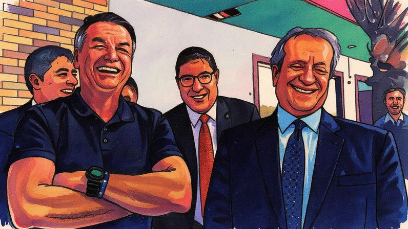 Bolsonaro e Valdemar se reúnem para um churrasco (Foto: Reprodução)