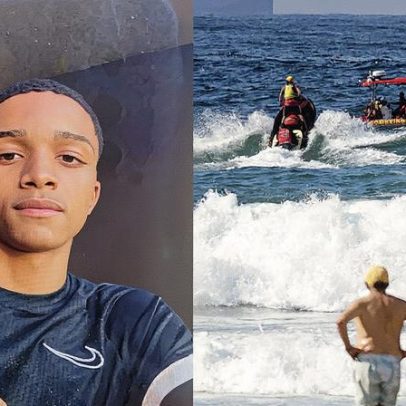 Pai de adolescente desaparecido no mar do Leme mantém esperanças durante buscas